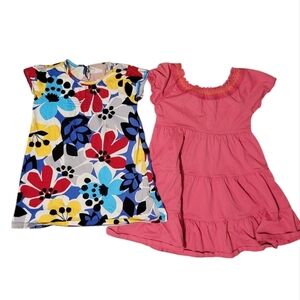 Bundle Hanna Andersson Girls Short Sleeve Summer Dresses Tea Party Floral Cotton